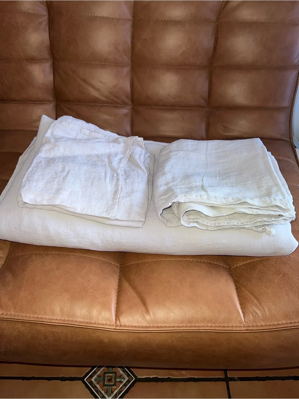 Brooklinen Linen Duvet SET King/Cali King with 2 Pillowcases Haze OG Colorway